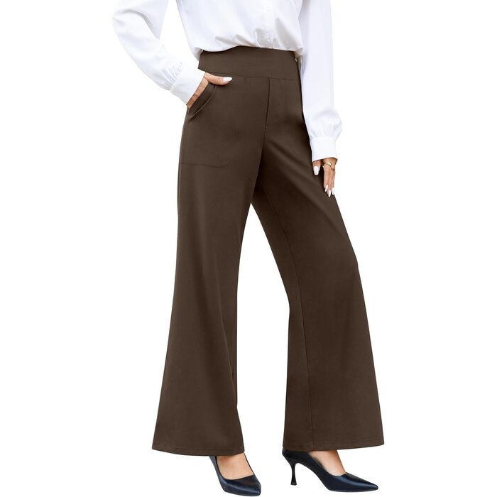 Damen Stoffhose mit weitem Bein & hoher Taille - bis zu 26% Rabatt