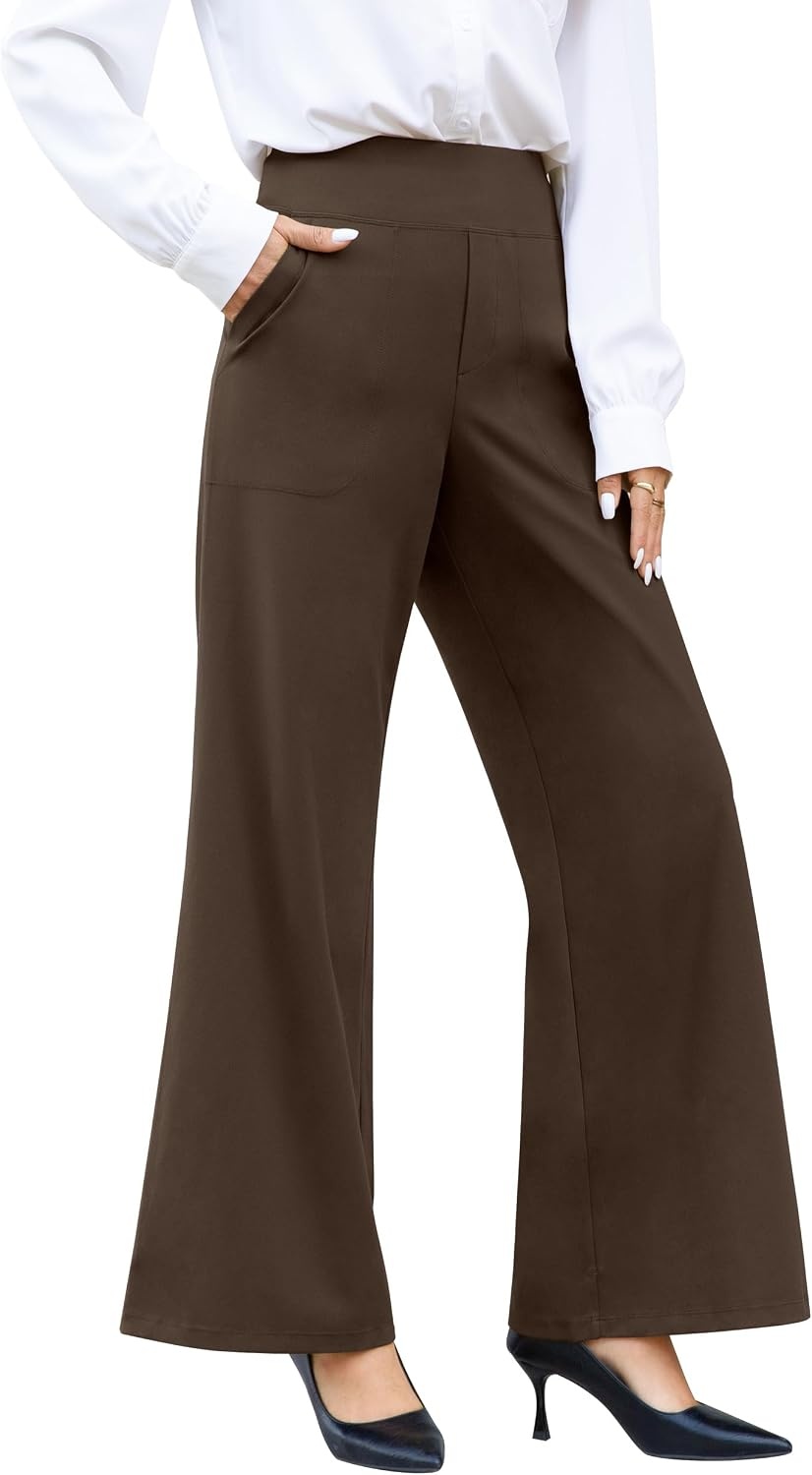 Damen Stoffhose mit weitem Bein & hoher Taille - bis zu 26% Rabatt