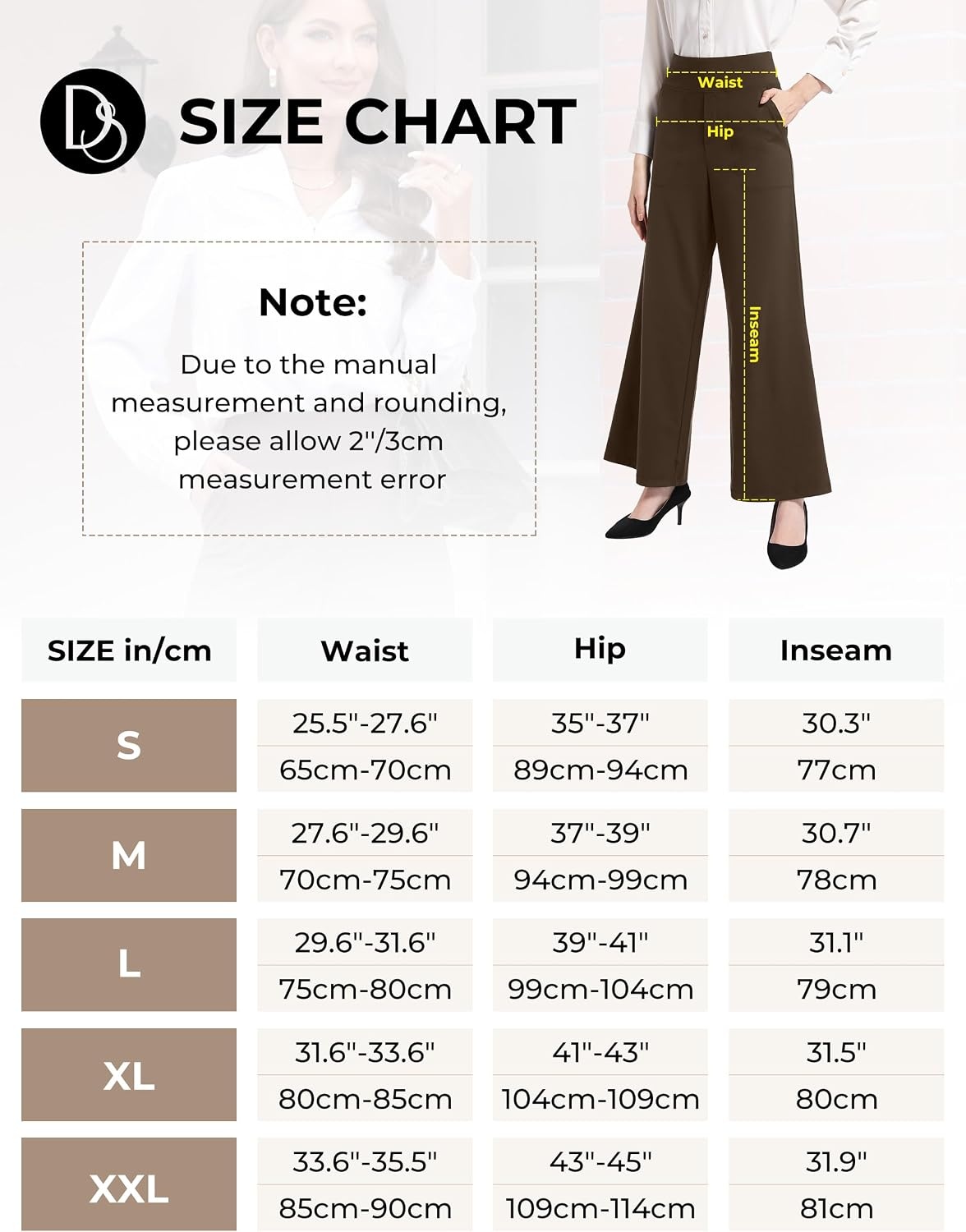 Damen Stoffhose mit weitem Bein & hoher Taille - bis zu 26% Rabatt
