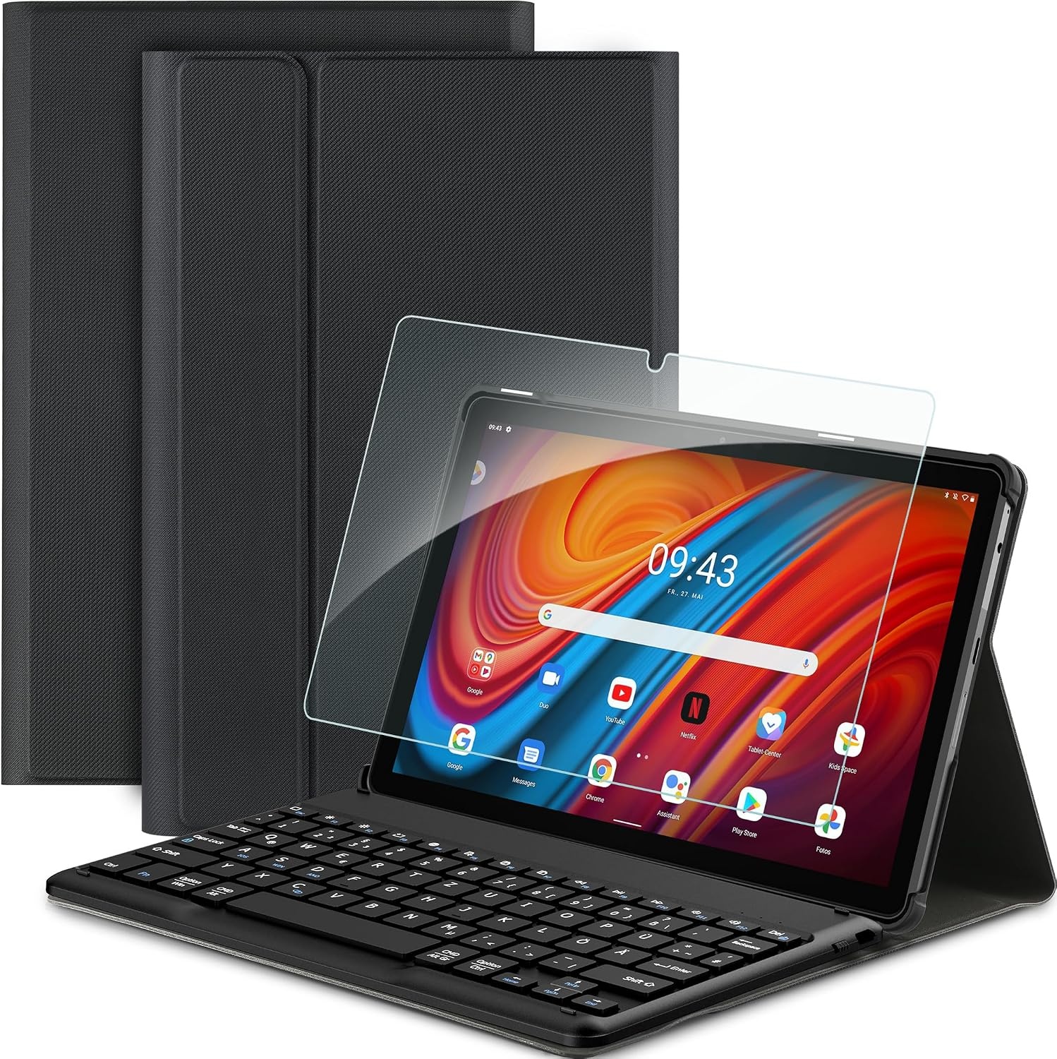 Tastatur-Hülle für Lenovo Tab M10 3. Gen - QWERTZ - Schwarz - bis zu 28% Rabatt