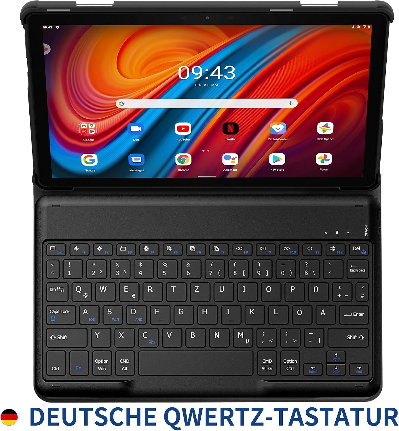 Tastatur-Hülle für Lenovo Tab M10 3. Gen - QWERTZ - Schwarz - bis zu 28% Rabatt