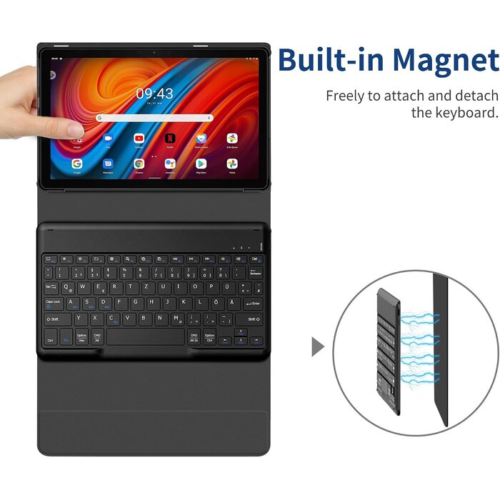 Tastatur-Hülle für Lenovo Tab M10 3. Gen - QWERTZ - Schwarz - bis zu 28% Rabatt