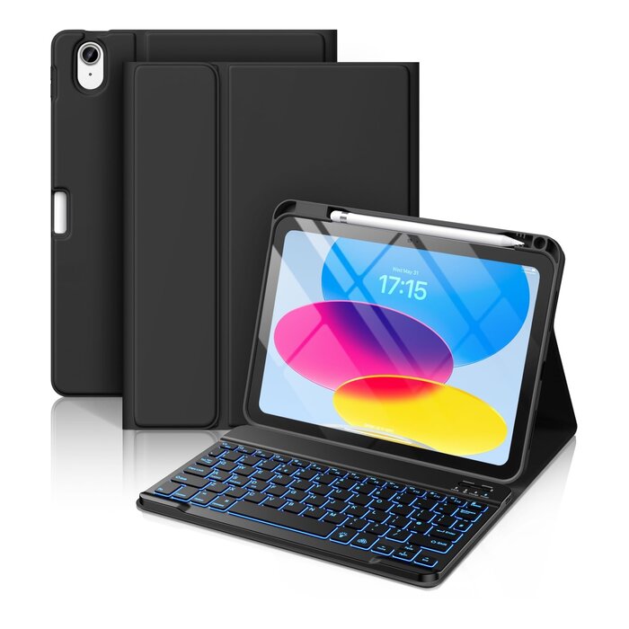 iPad 10. Gen Hülle mit Tastatur - Schwarz - Jetzt bis zu 32% günstiger