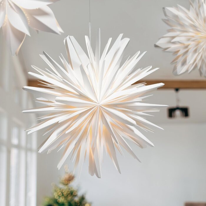 Eanloly LED-Papierstern 3D-Design, 45 cm, Weiß - jetzt bis zu 27% sparen