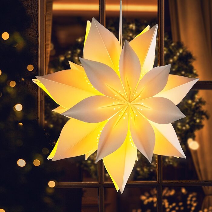 Eanloly Beleuchteter 3D-Weihnachtsstern, Weiß, 45 cm - bis zu 32% günstiger