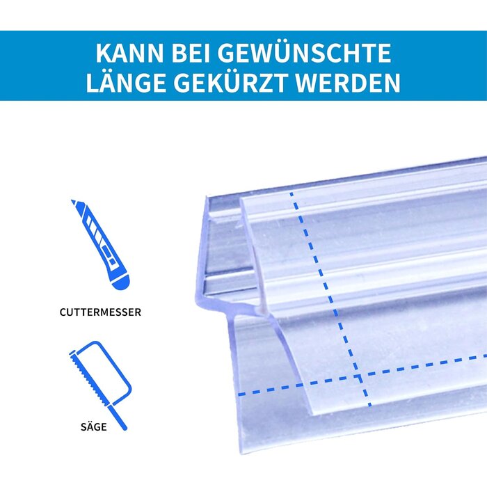 Duschdichtung Z-Profil für 4-6 mm Glas, 2x 80 cm, Transparent - bis zu 27% sparen