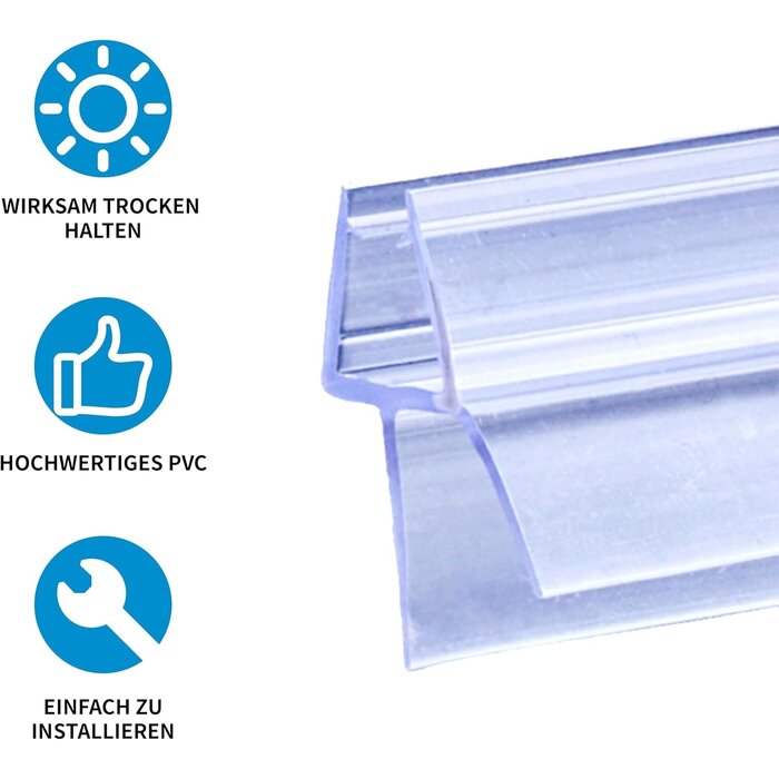 Duschdichtung Z-Profil für 4-6 mm Glas, 2x 80 cm, Transparent - bis zu 27% sparen