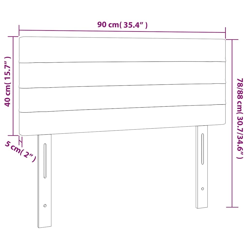 Vidaxl Bettkopfteil 90x5x78/88 cm in Dunkelgrau - Samt - bis zu 42% Rabatt