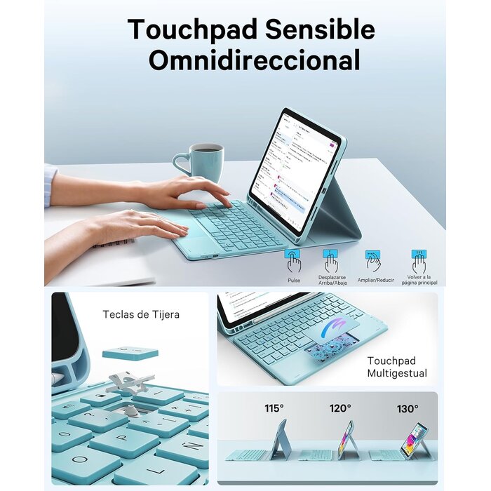 Earto Tablet Tastatur QWERTY Himmelblau - Jetzt bis zu 27% Rabatt sichern