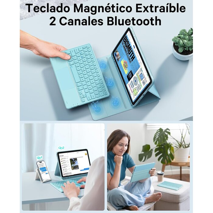 Earto Tablet Tastatur QWERTY Himmelblau - Jetzt bis zu 27% Rabatt sichern