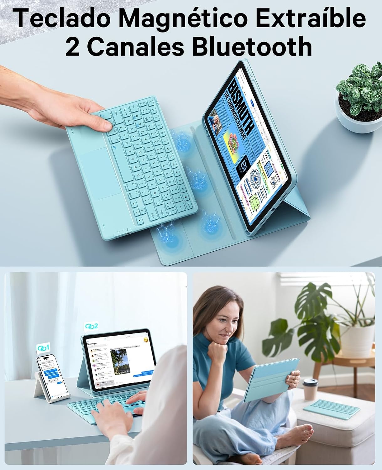 Earto Tablet Tastatur QWERTY Himmelblau - Jetzt bis zu 27% Rabatt sichern