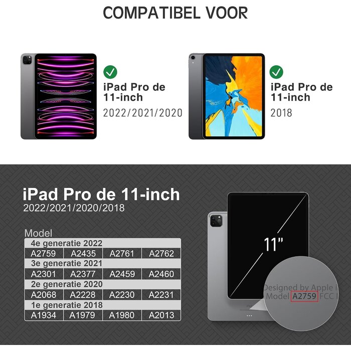iPad Pro 11 Zoll Schutzhülle mit Stiftehalter - Schwarz - bis zu 28% Rabatt