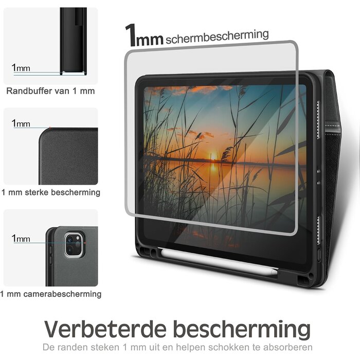iPad Pro 11 Zoll Schutzhülle mit Stiftehalter - Schwarz - bis zu 28% Rabatt