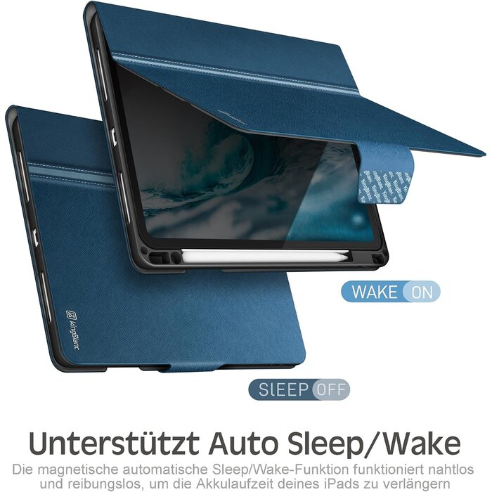 Schutzhülle für iPad Air 11" & 10,9" - Blau - Stiftehalter - bis zu 27% Rabatt