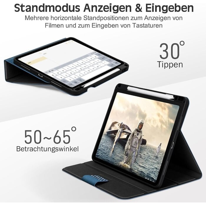 Schutzhülle für iPad Air 11" & 10,9" - Blau - Stiftehalter - bis zu 27% Rabatt