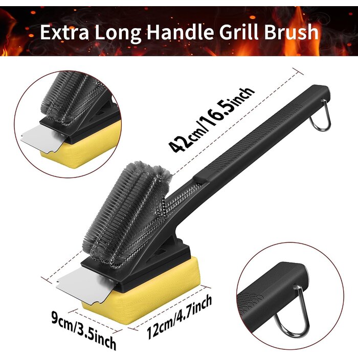 Profi-Grillbürste 45 cm mit Schaber - Jetzt bis zu 27% Rabatt sichern