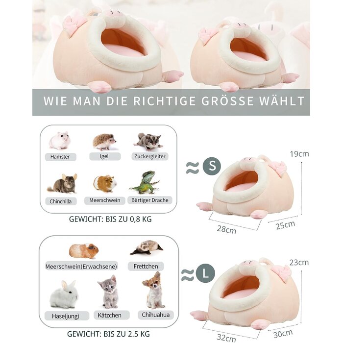 Gemütliche Kleintier-Höhle Schwein-Design, L - Bis zu 27% Rabatt