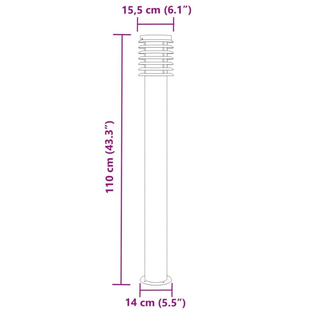 Vidaxl Moderne Außen-Stehleuchte 110 cm, Edelstahl - bis zu 45% Rabatt