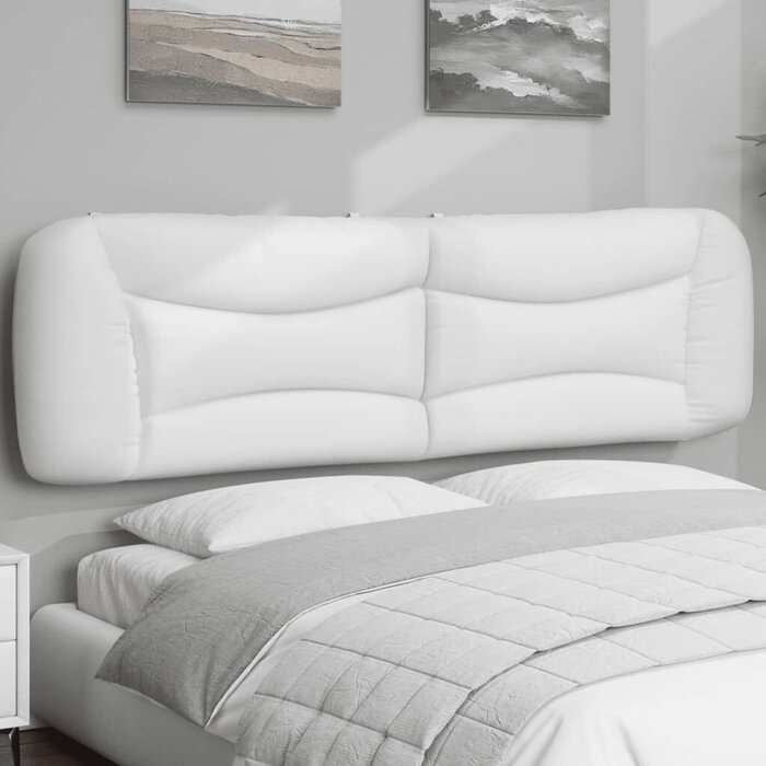 Vidaxl Luxuriöses Kopfkissen für Bett Hvar, 193 cm, Weiß - bis zu 48% günstiger