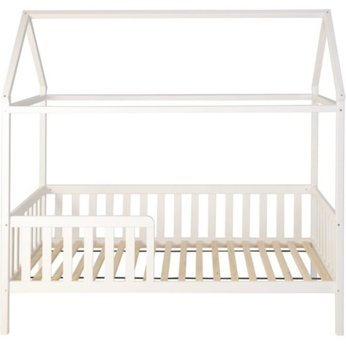 Viking Choice Hausbett Kinderbett 200x90 cm Kiefer Weiß mit Rausfallschutz - bis zu 39% Rabatt