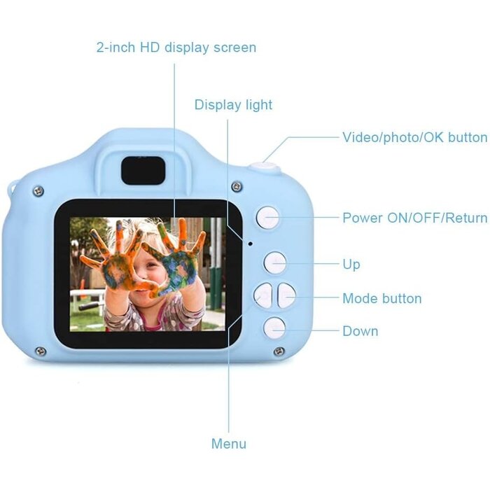 Digitale Kinderkamera 1080p mit 32GB - Blau - bis zu 37% Rabatt
