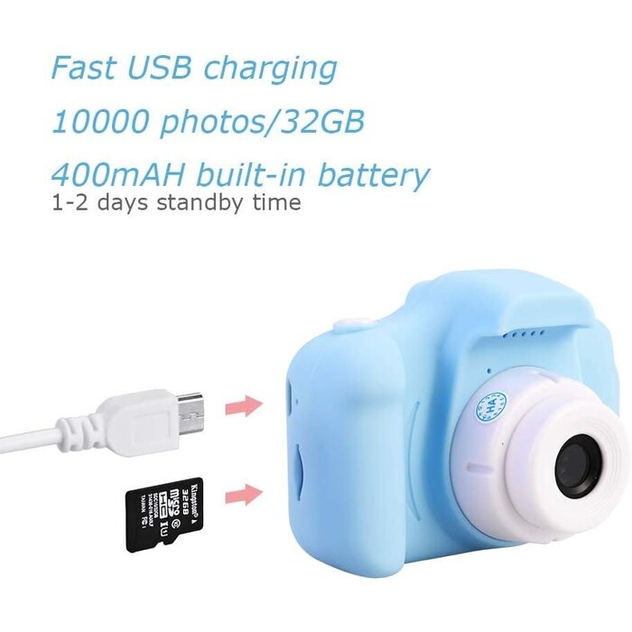 Digitale Kinderkamera 1080p mit 32GB - Blau - bis zu 37% Rabatt