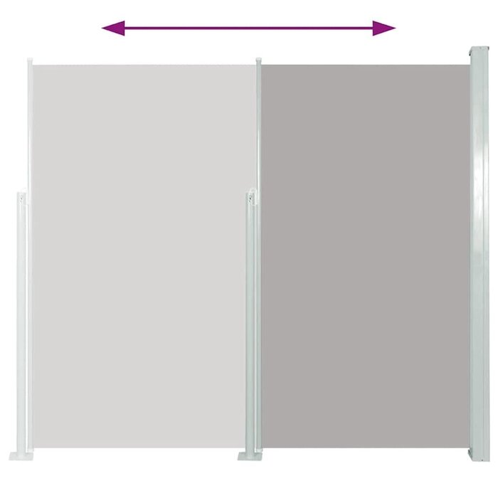 Vidaxl Ausziehbare Seitenmarkise 100x500 cm Grau - jetzt bis zu 40% günstiger
