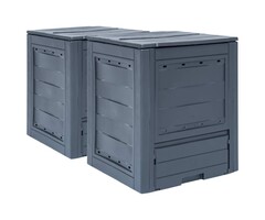 Vidaxl 2-teiliges Komposter Set (520 L) - Grau - bis zu 46 % Rabatt