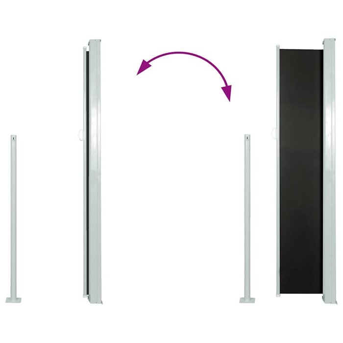 Vidaxl Seitenzugmarkise 100x500 cm Schwarz - Sichtschutz - bis zu 40% günstiger