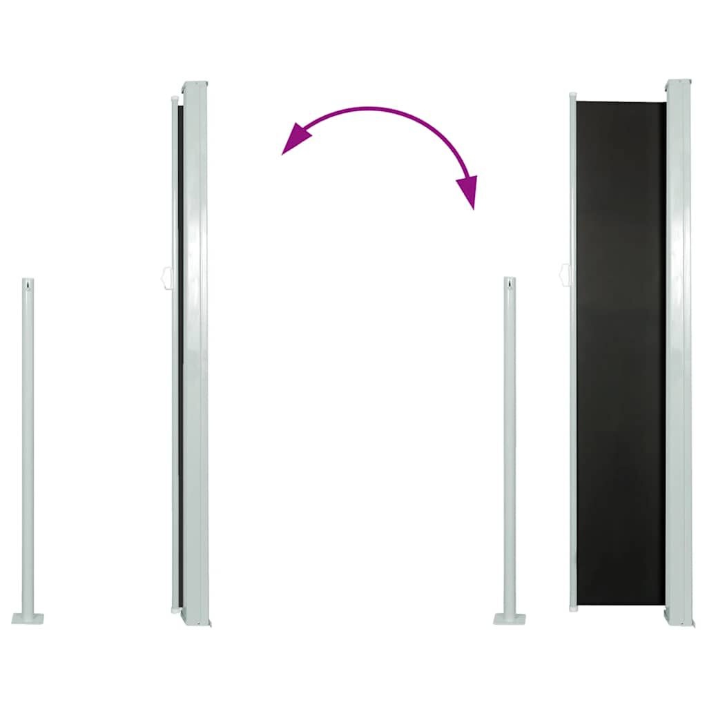 Vidaxl Seitenzugmarkise 100x500 cm Schwarz - Sichtschutz - bis zu 40% günstiger