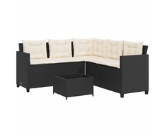 Vidaxl L-förmige Gartenlounge mit Tisch - Schwarz - Jetzt bis zu 42% sparen!