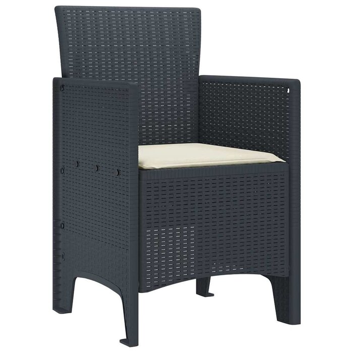 Vidaxl 4er-Set Gartenstühle Rattan-Optik Anthrazit - bis zu 41% Rabatt