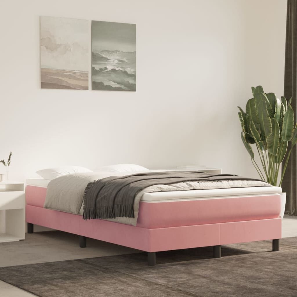Vidaxl Luxuriöses Samt-Polsterbett 120x200 cm in Rosa - bis zu 41% sparen