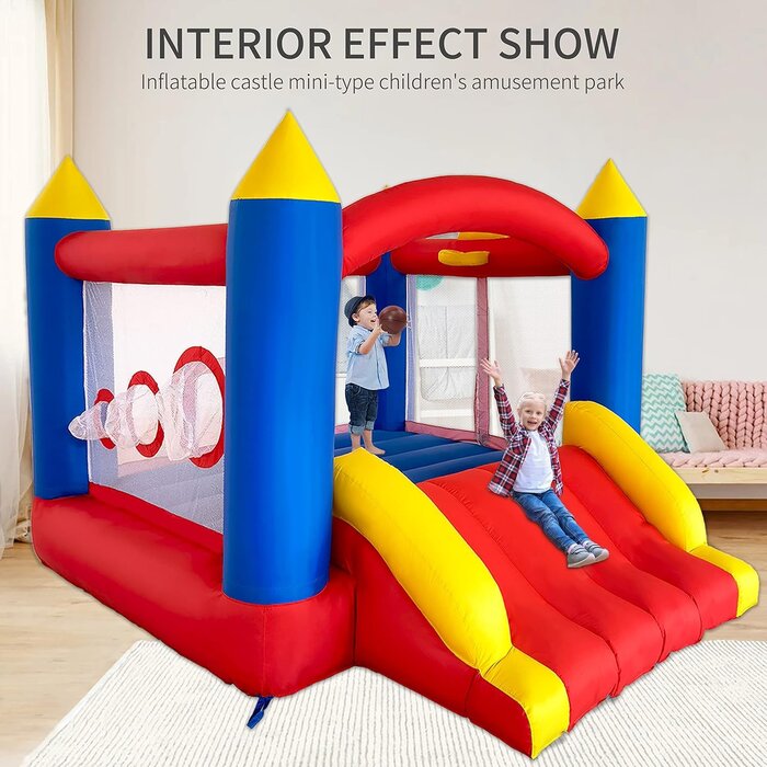 Aufblasbare Kinder-Hüpfburg Blau - 315x245x194cm - bis zu 41% sparen