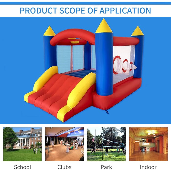 Aufblasbare Kinder-Hüpfburg Blau - 315x245x194cm - bis zu 41% sparen