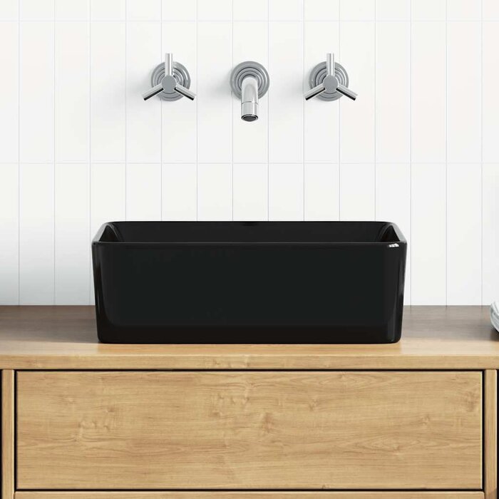 Vidaxl Schwarzes Design-Aufsatzwaschbecken 40x30x13 cm - Sparen Sie bis zu 36%