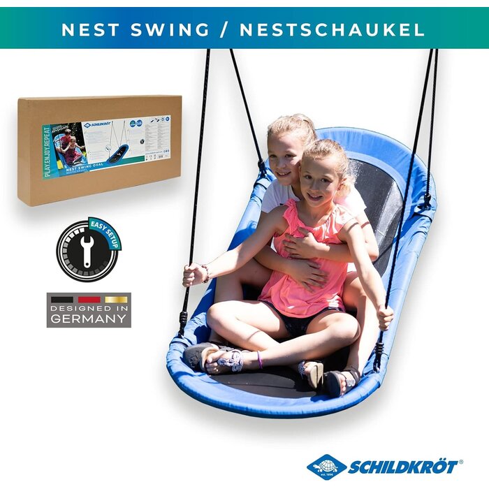 Große Nestschaukel 165x70cm bis 150kg - Blau - Outlet bis zu 40% günstiger