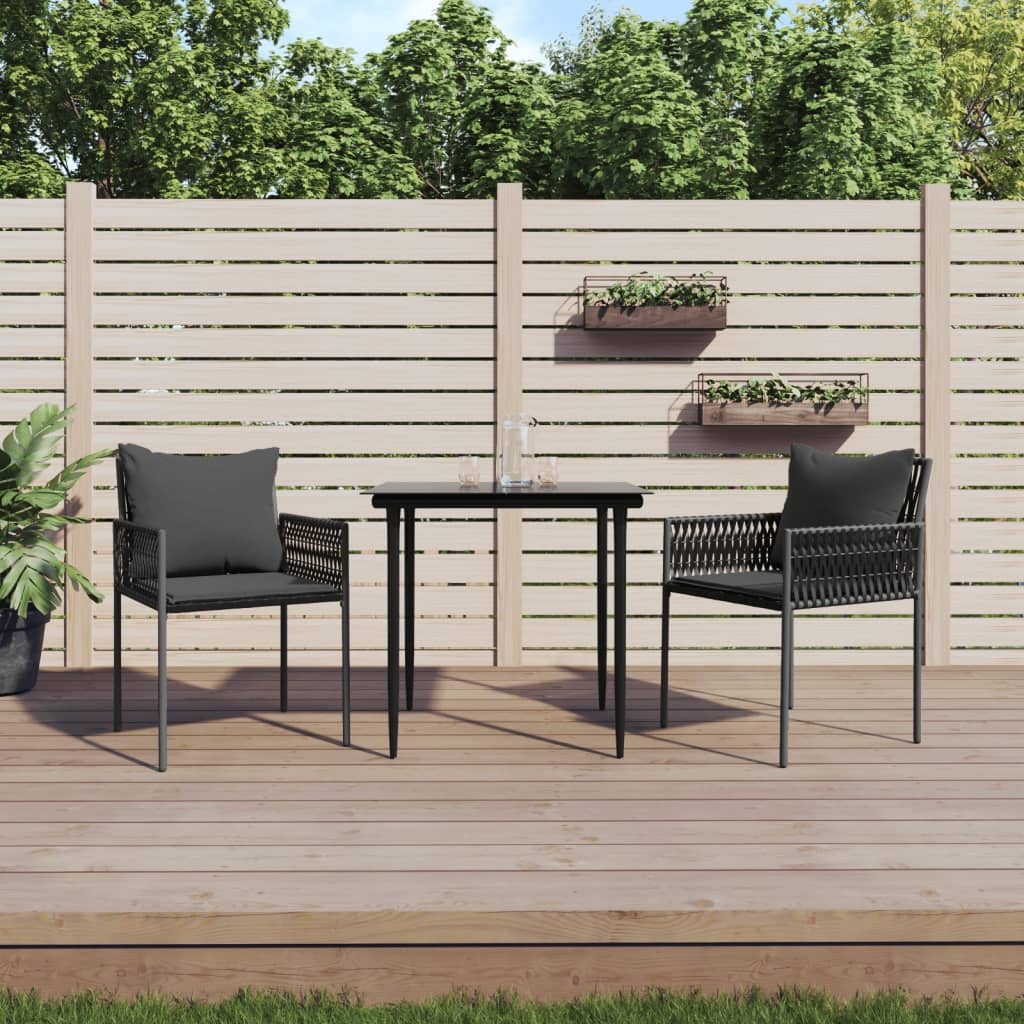 Vidaxl 2er Set Poly-Rattan Gartenstühle - Schwarz - bis zu 41% sparen