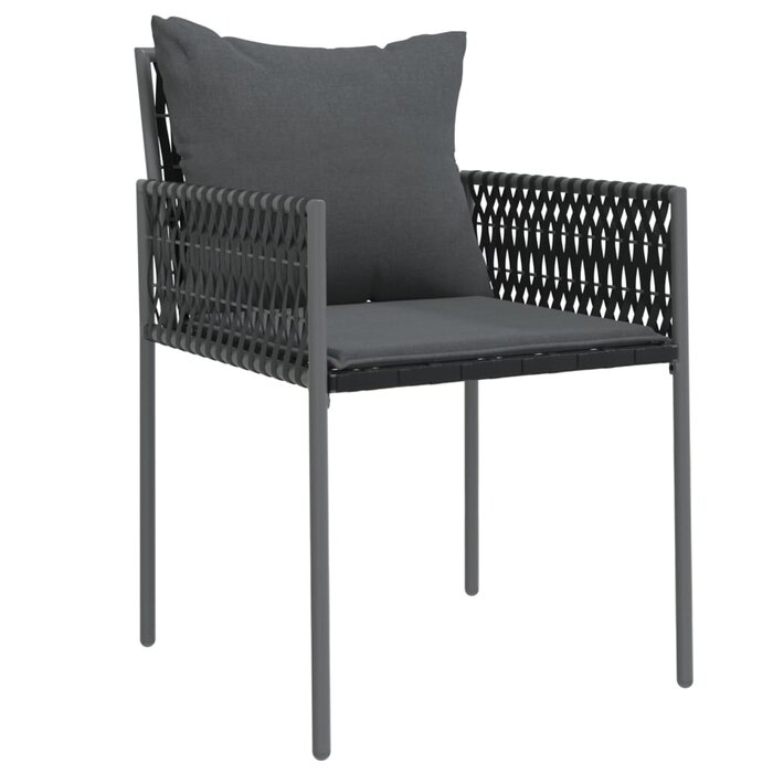 Vidaxl 2er Set Poly-Rattan Gartenstühle - Schwarz - bis zu 41% sparen