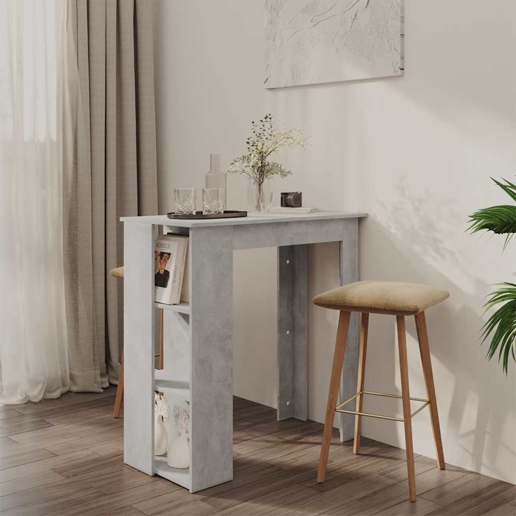 Vidaxl Moderner Bartisch mit Regal in Betongrau - Jetzt bis zu 36% sparen