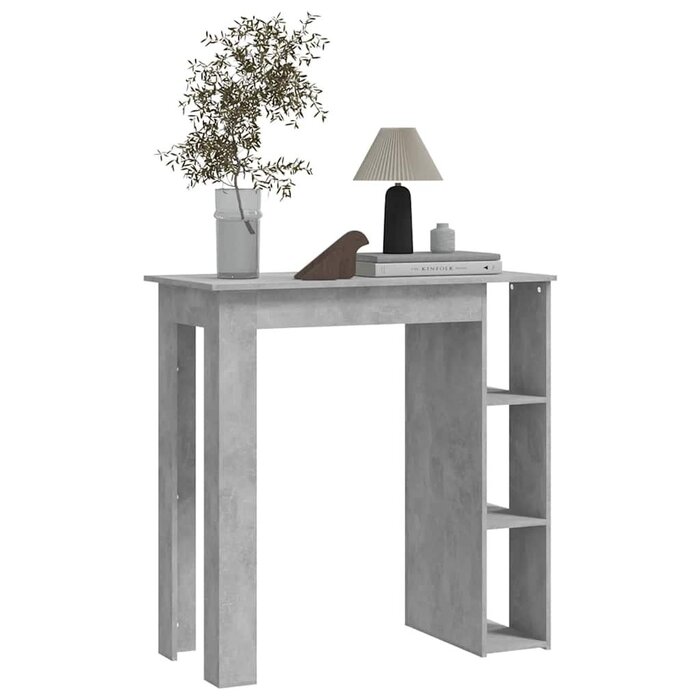 Vidaxl Moderner Bartisch mit Regal in Betongrau - Jetzt bis zu 36% sparen
