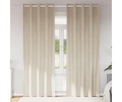 Vidaxl Samt-Verdunkelungsvorhänge 2er-Set, 140x245 cm, Cremefarben - bis zu 39% Rabatt