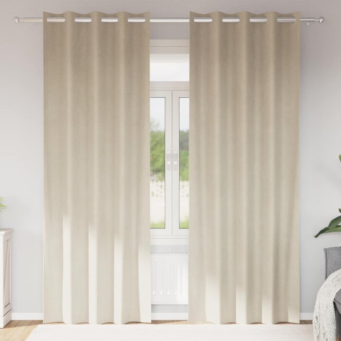 Vidaxl Samt-Verdunkelungsvorhänge 2er-Set, 140x245 cm, Cremefarben - bis zu 39% Rabatt