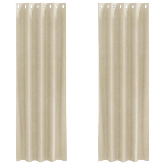 Vidaxl Samt-Verdunkelungsvorhänge 2er-Set, 140x245 cm, Cremefarben - bis zu 39% Rabatt
