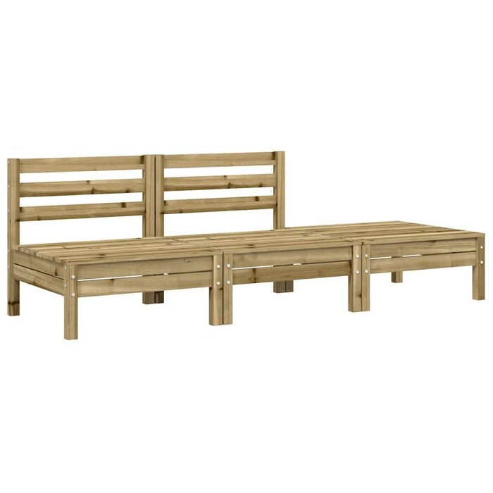 Vidaxl 2-Sitzer Gartenbank Set mit Fußhocker - Kiefernholz - bis zu 41% sparen