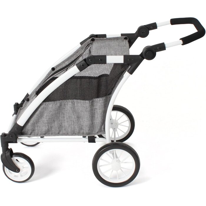 Zwillings-Puppenwagen Roadster bis 46cm - Jeans-Grau - bis zu 40% günstiger