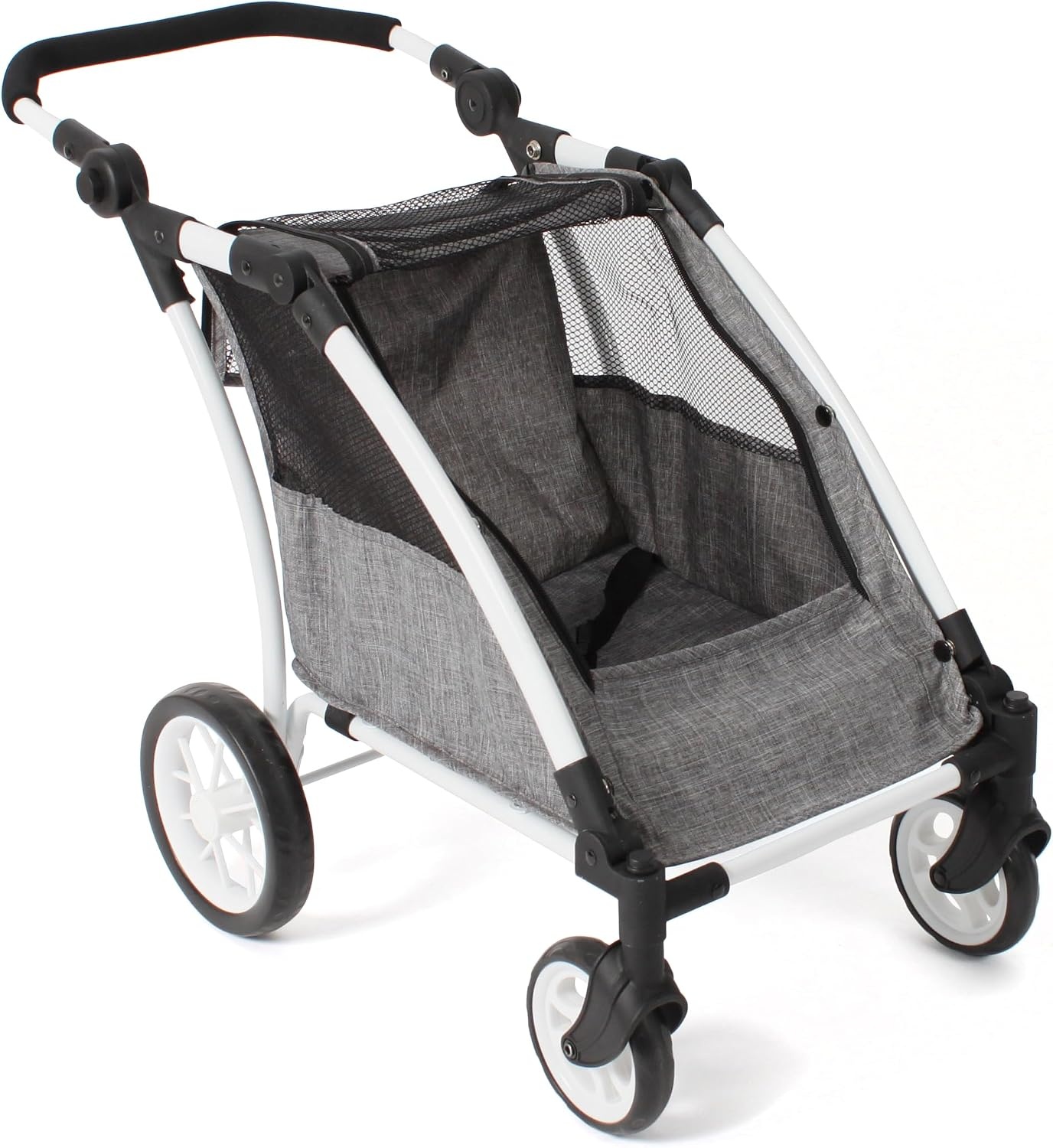 Zwillings-Puppenwagen Roadster bis 46cm - Jeans-Grau - bis zu 40% günstiger