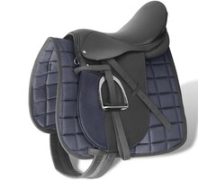Vidaxl Reitsattel-Set 17,5 Zoll aus Echtleder - Schwarz - bis zu 41% sparen