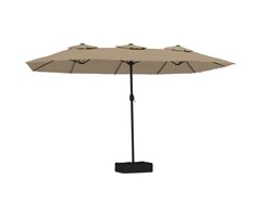 Vidaxl Doppel-Sonnenschirm 449x245 cm Taupe - Jetzt bis zu 41% sparen!