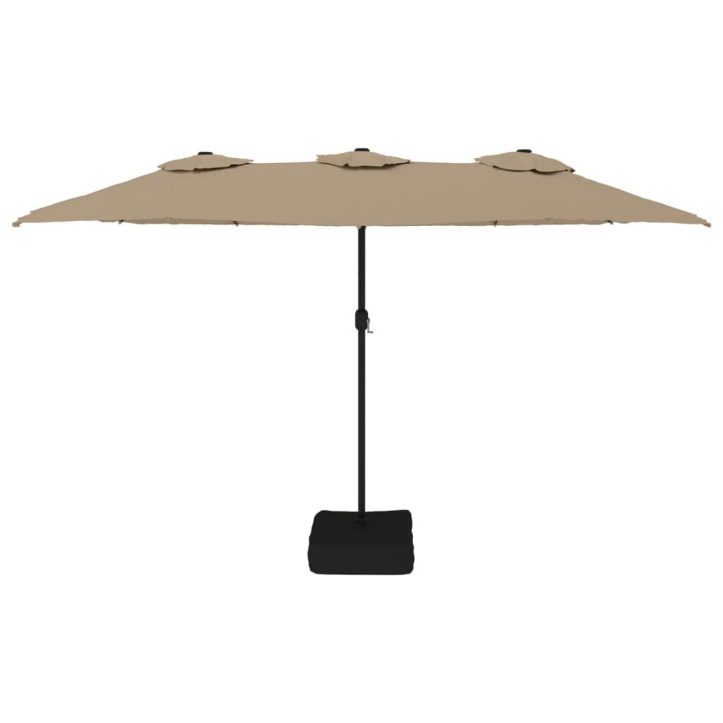 Vidaxl Doppel-Sonnenschirm 449x245 cm Taupe - Jetzt bis zu 41% sparen!